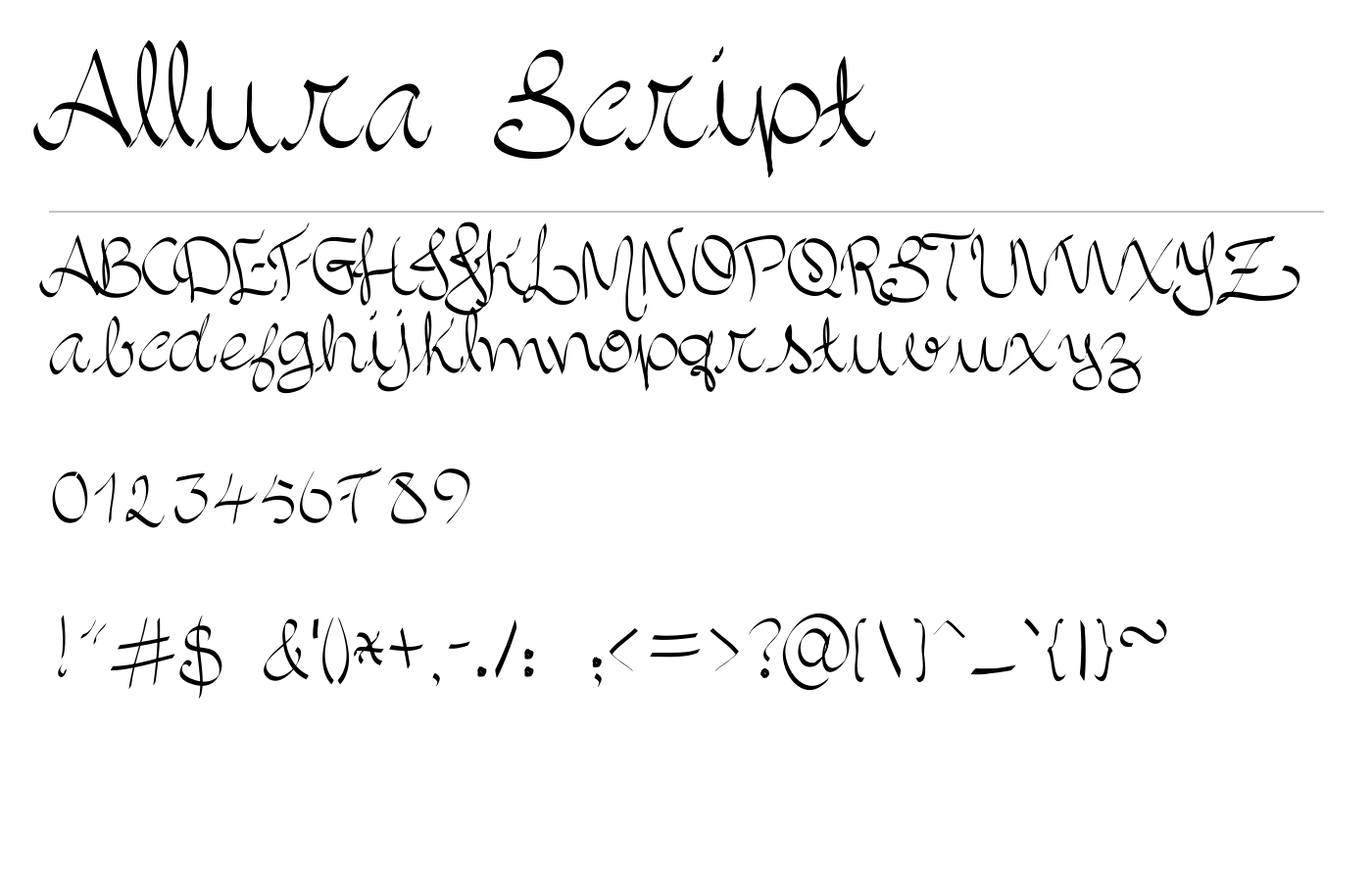 Allura Script Font preview