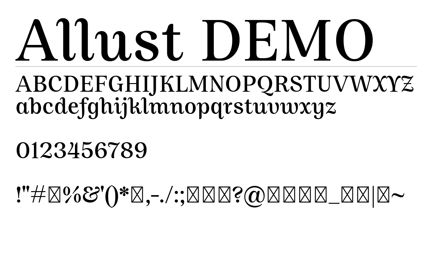 Allust DEMO Font preview