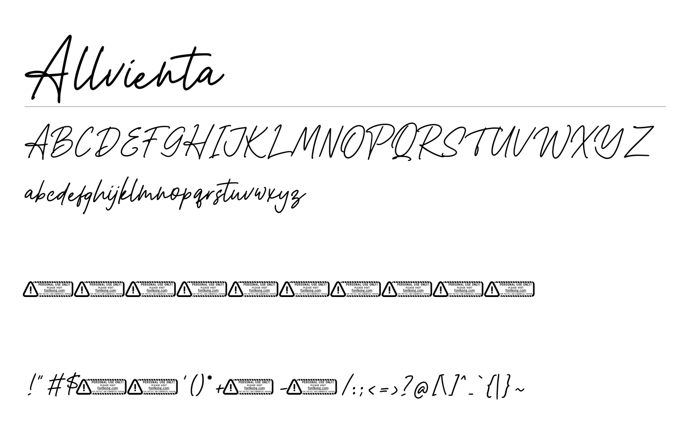 Allvienta Font preview