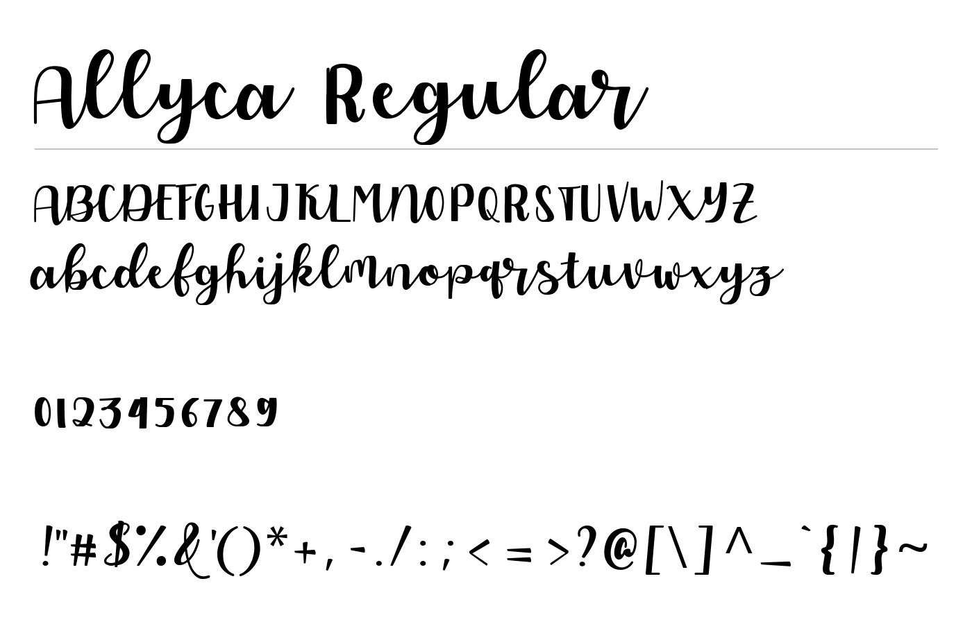 Allyca Regular Font preview