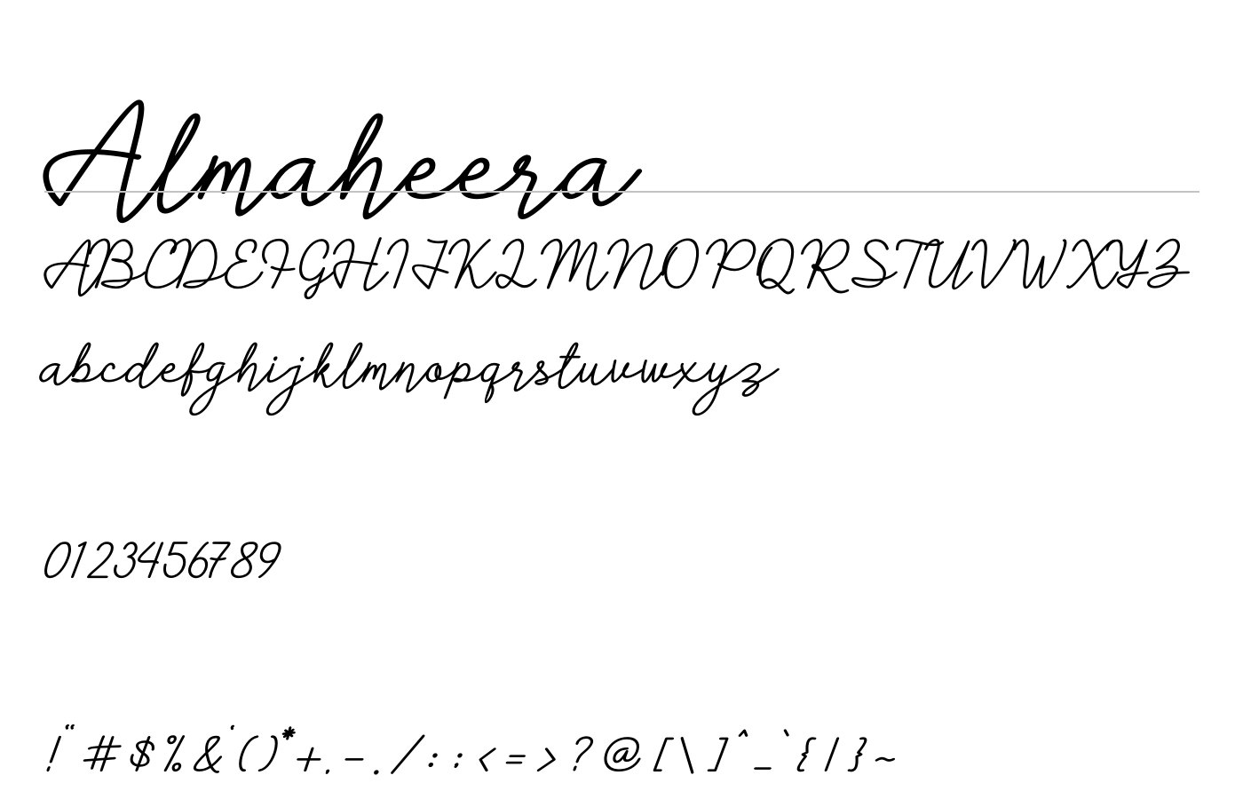 Almaheera Font preview