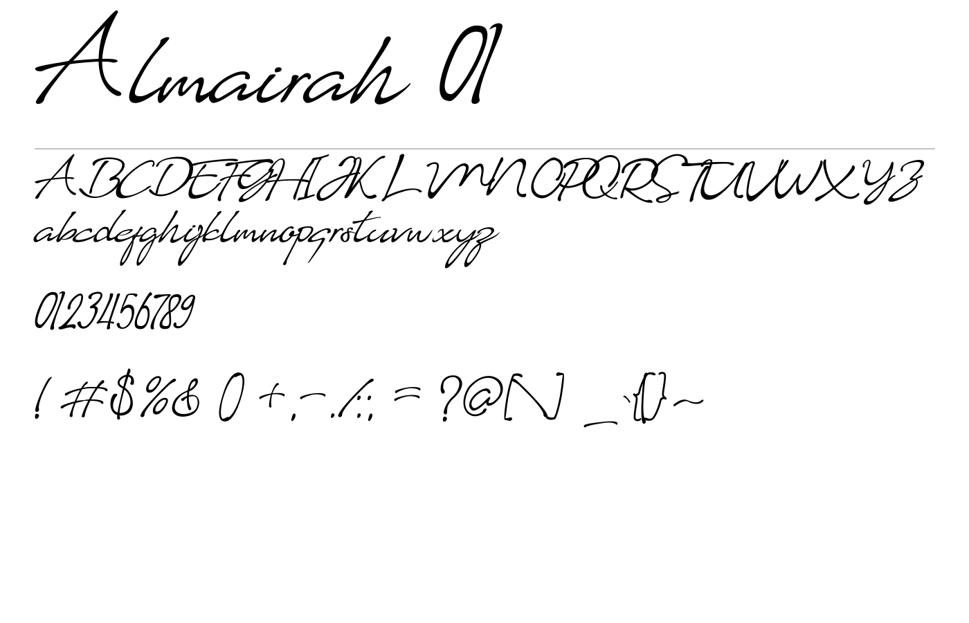 Almairah 01 Font preview