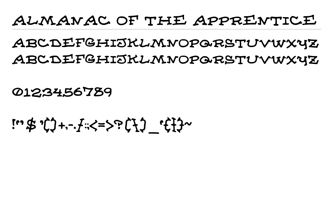 Almanac of the Apprentice Font preview