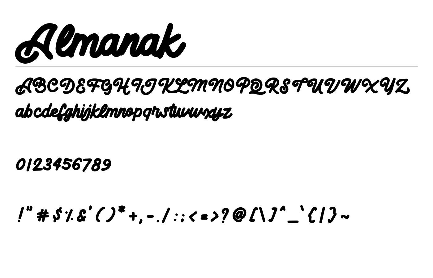 Almanak Font preview