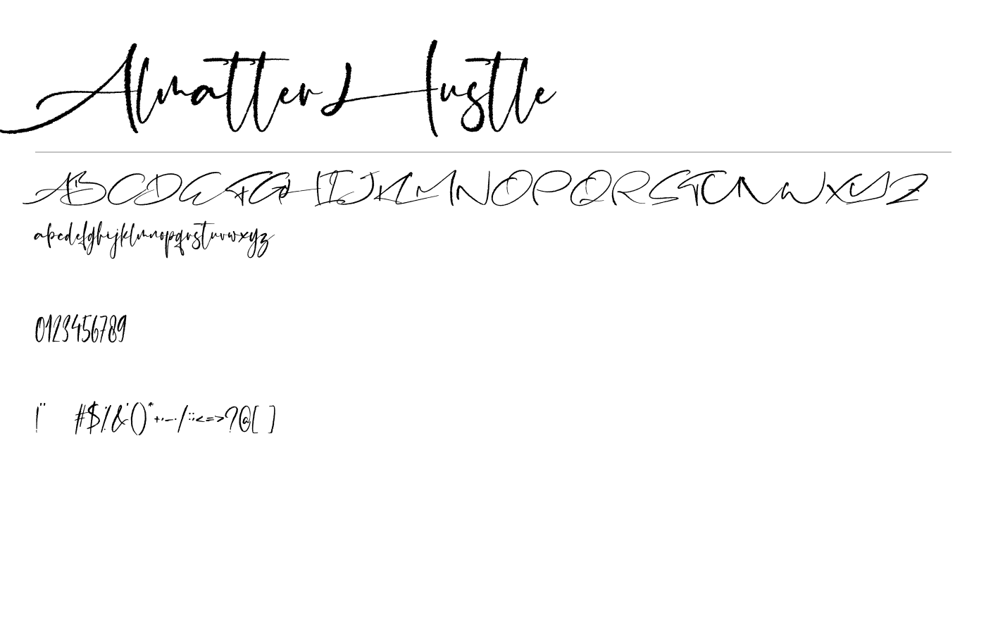 Almatter Hustle Font preview