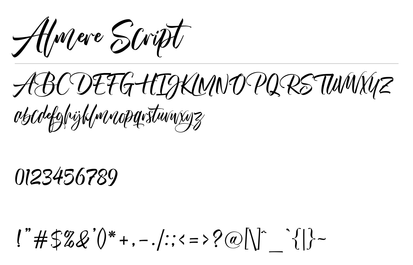Almere Script Font preview
