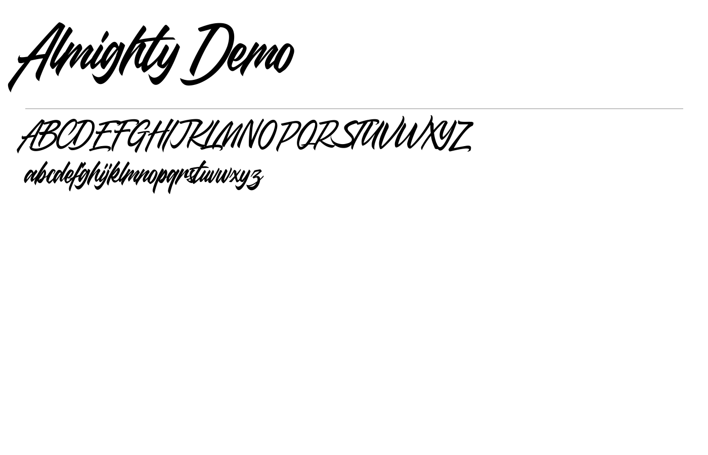 Almighty Demo Font preview