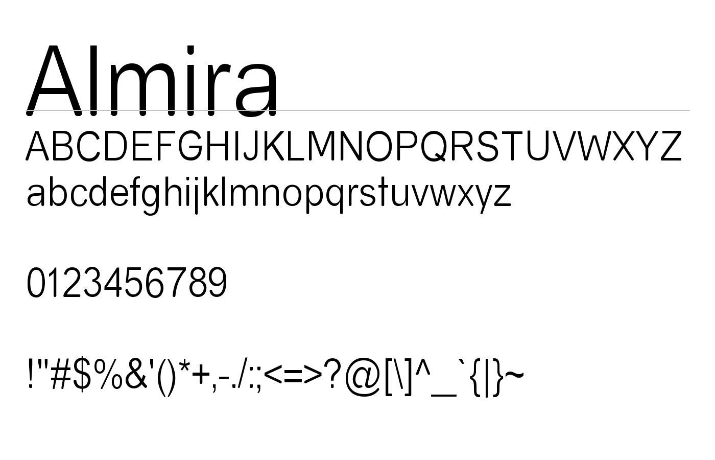 Almira Font preview