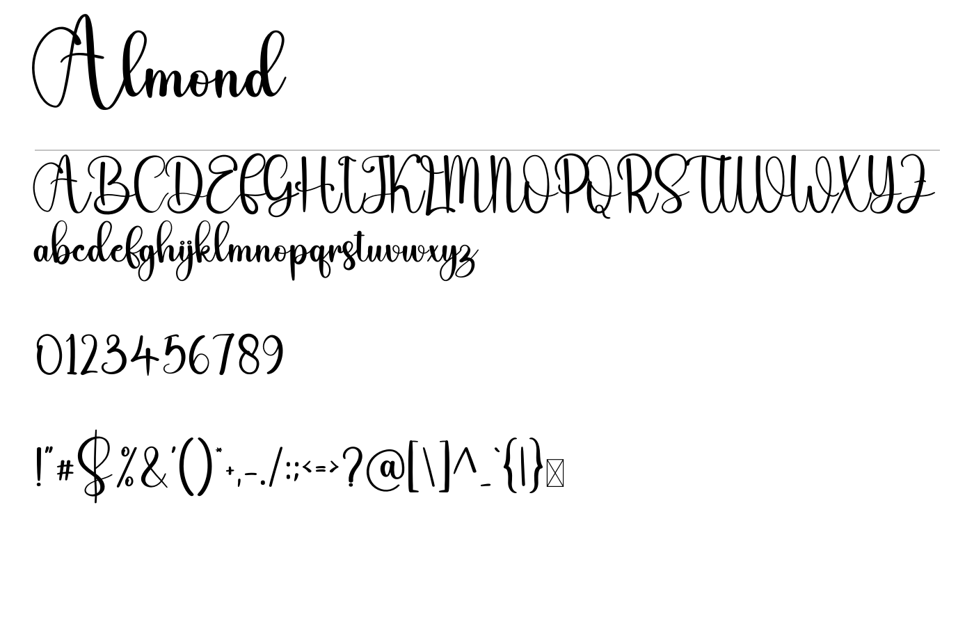 Almond Font preview