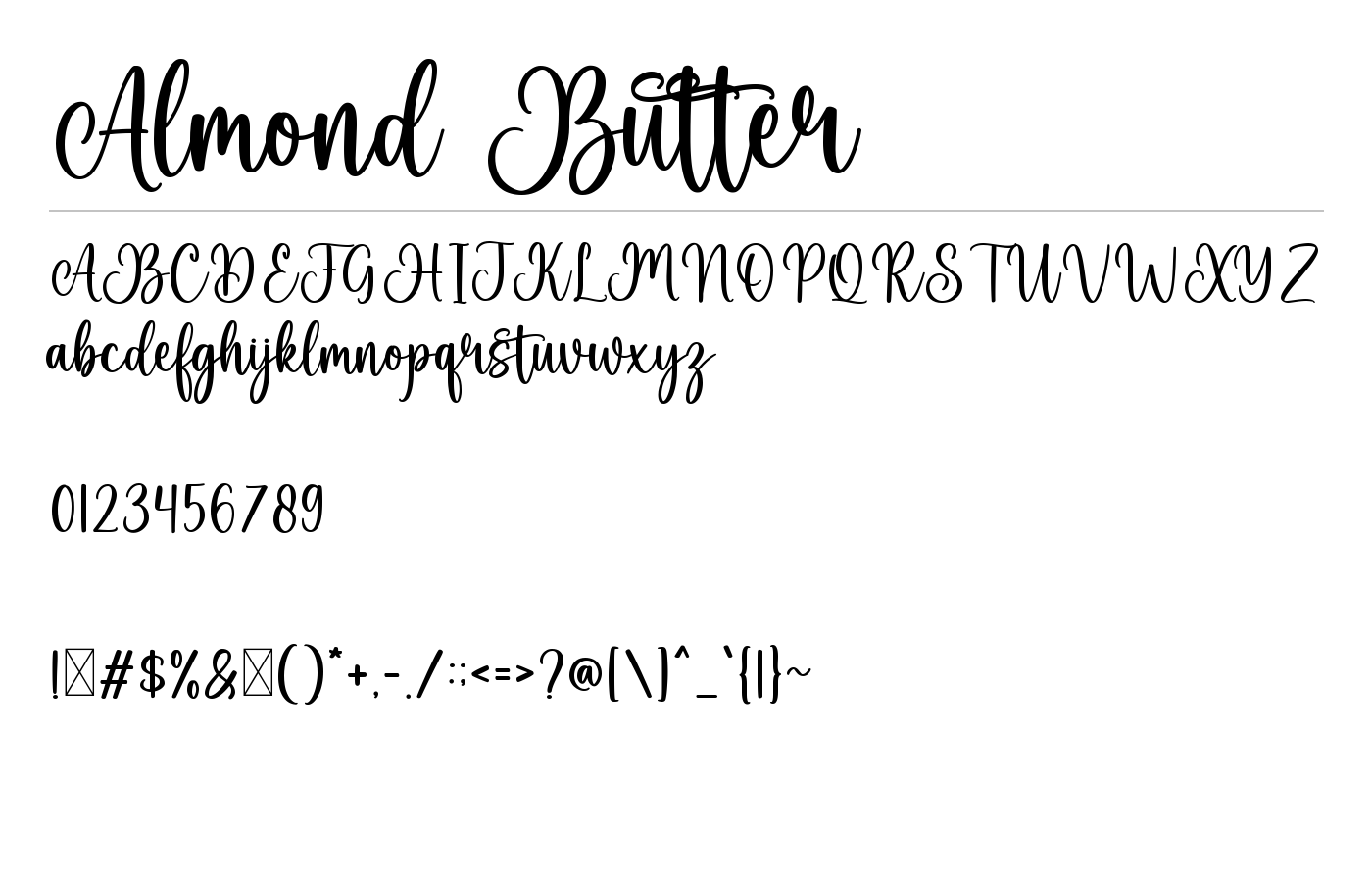 Almond Butter Font preview