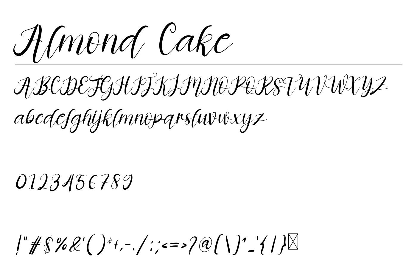 Almond Cake Font preview
