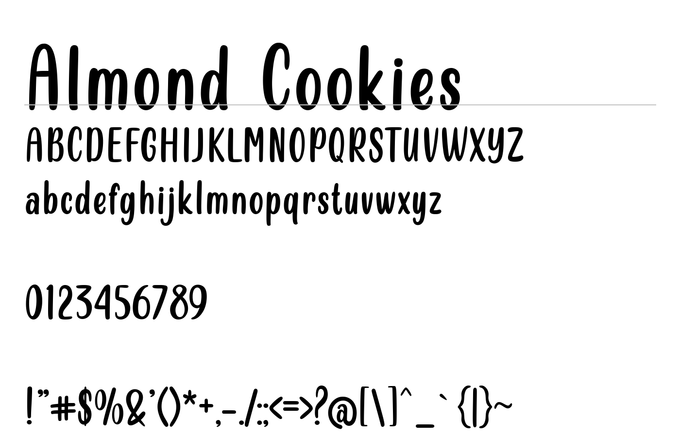Almond Cookies Font preview