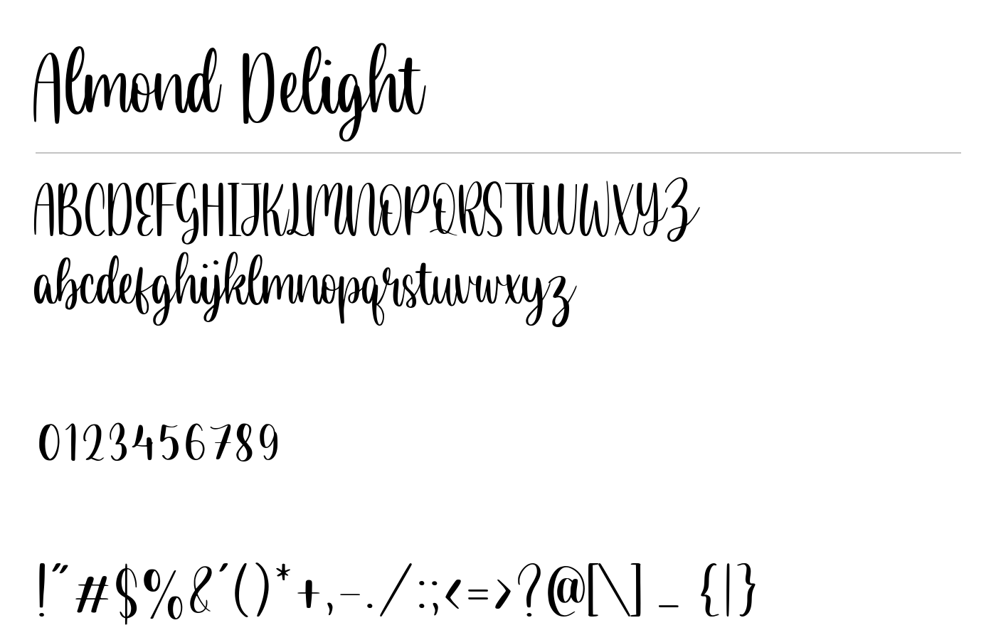 Almond Delight Font preview