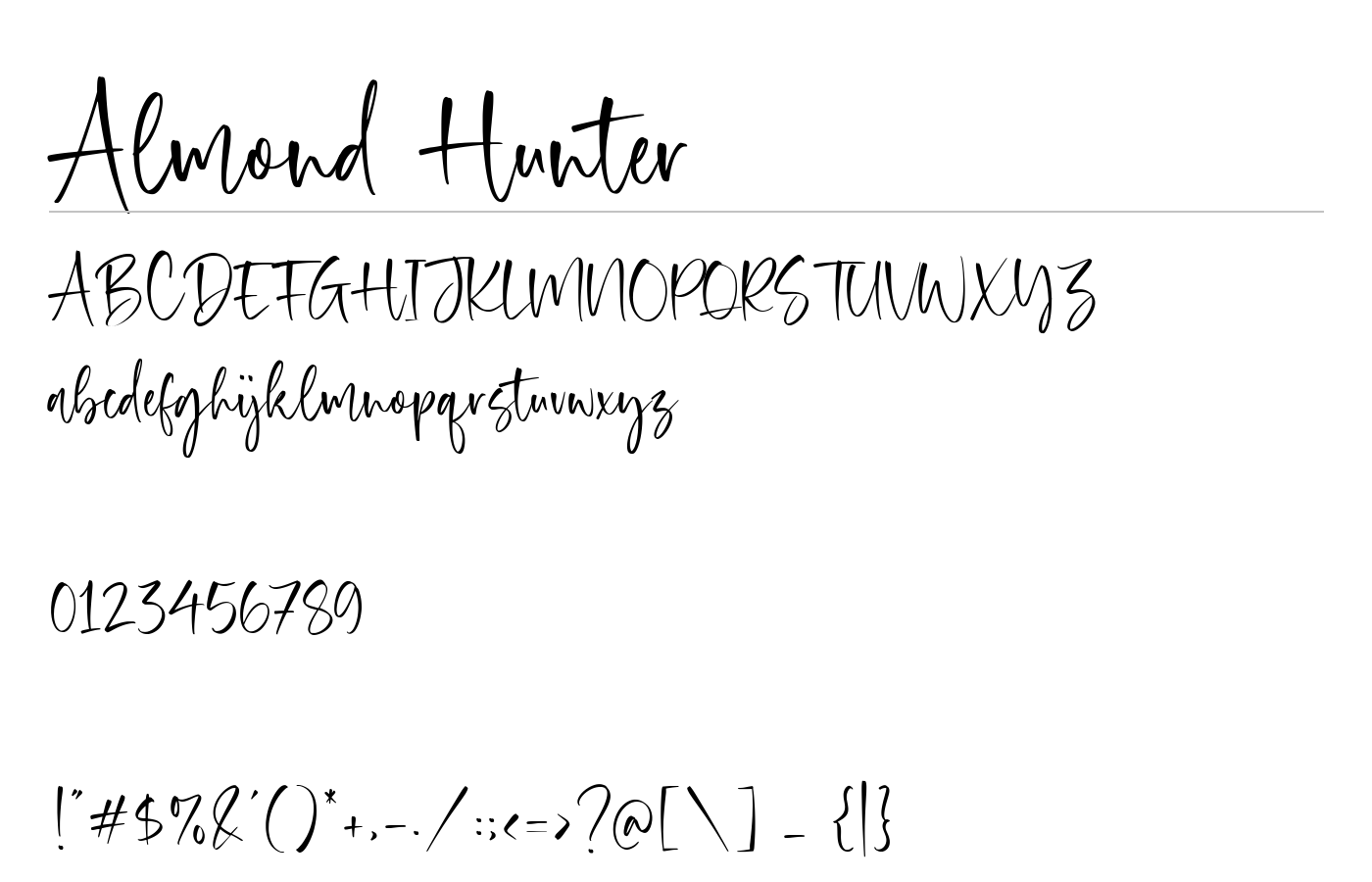 Almond Hunter Font preview