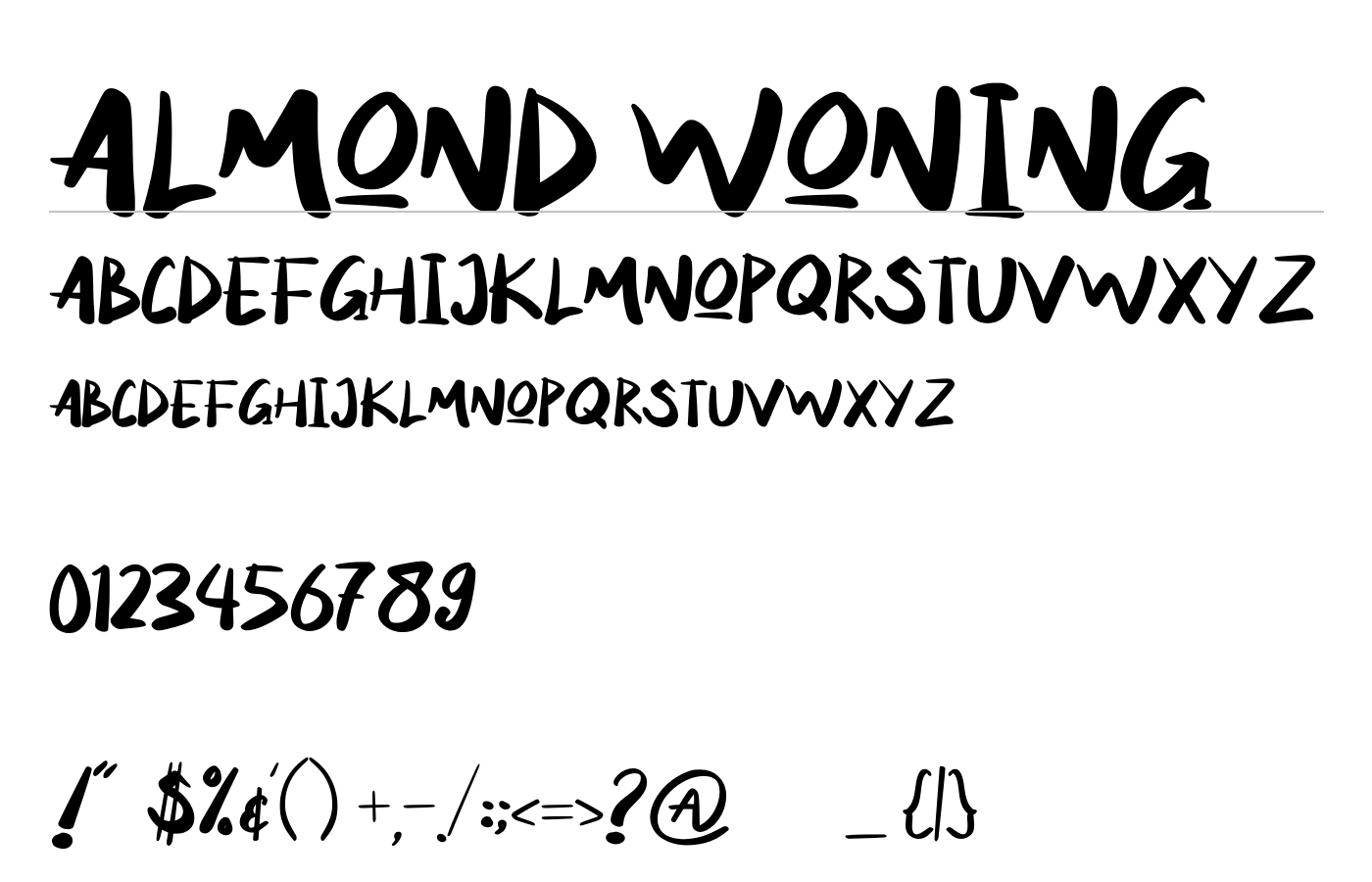 Almond Woning Font preview