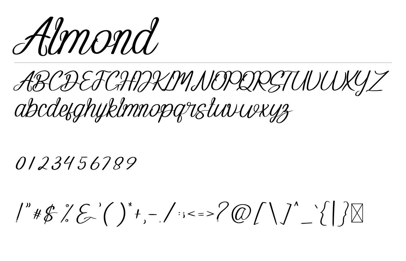 Almond Font preview