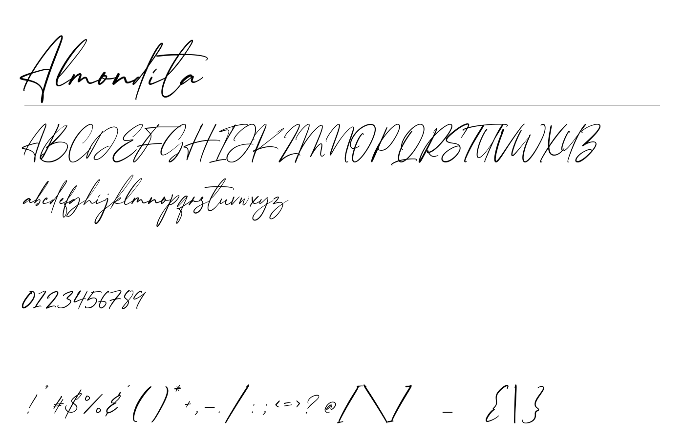 Almondita Font preview