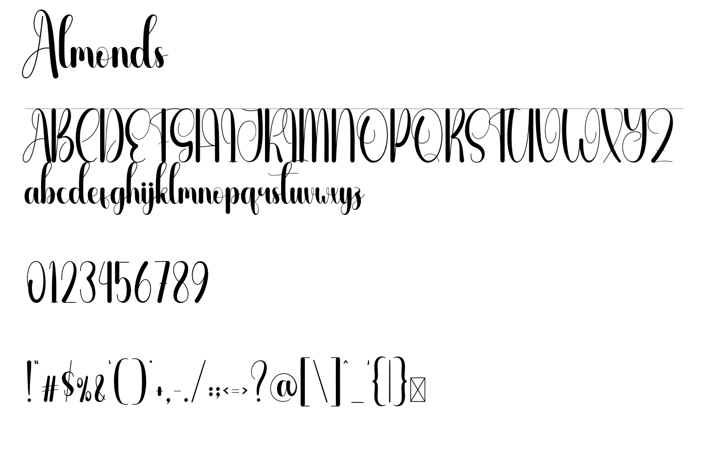 Almonds Font preview