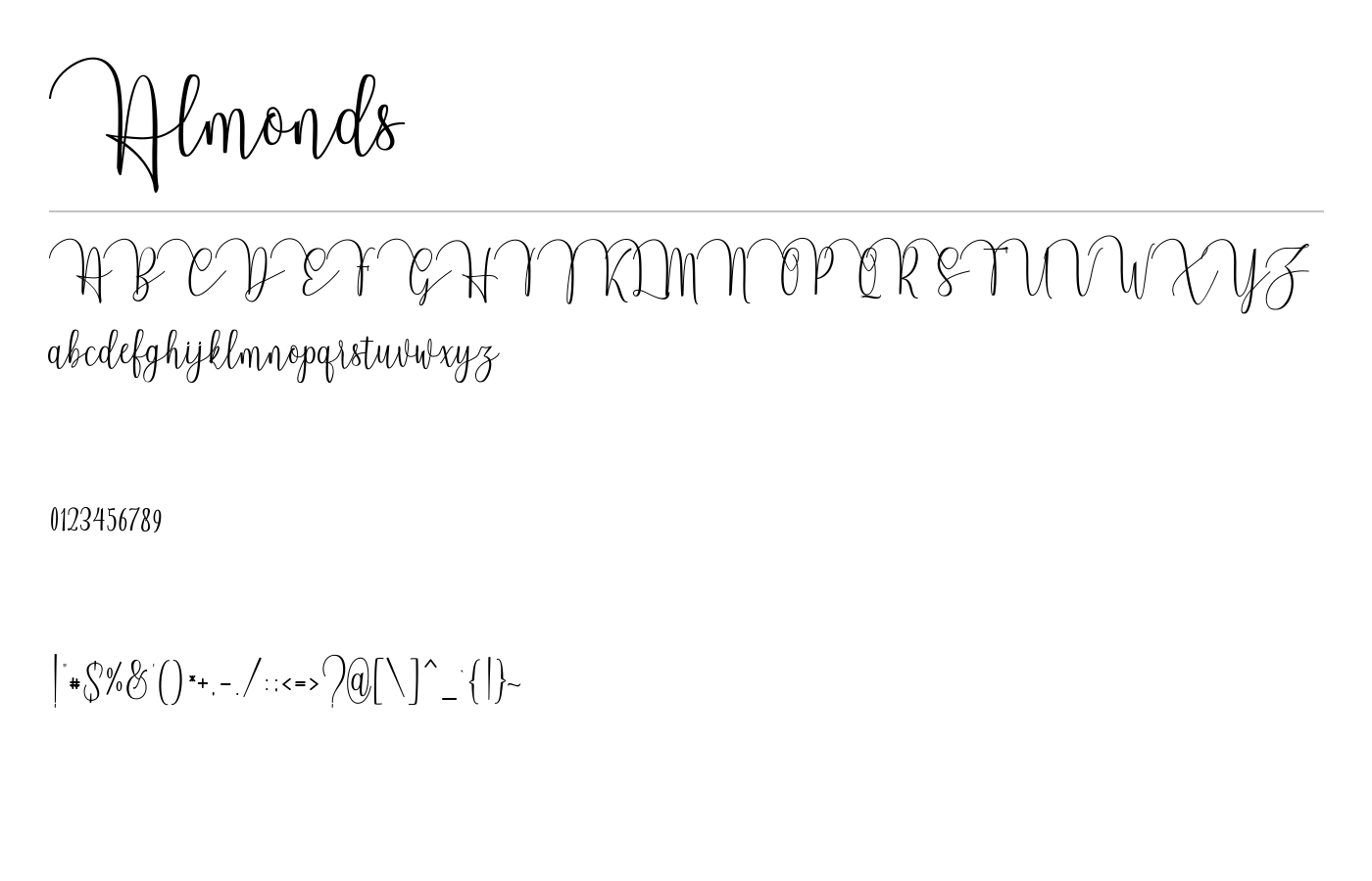 Almonds Font preview