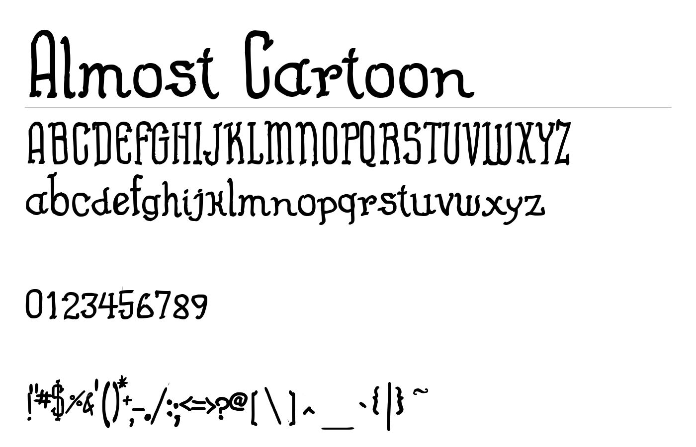 Almost Cartoon Font preview