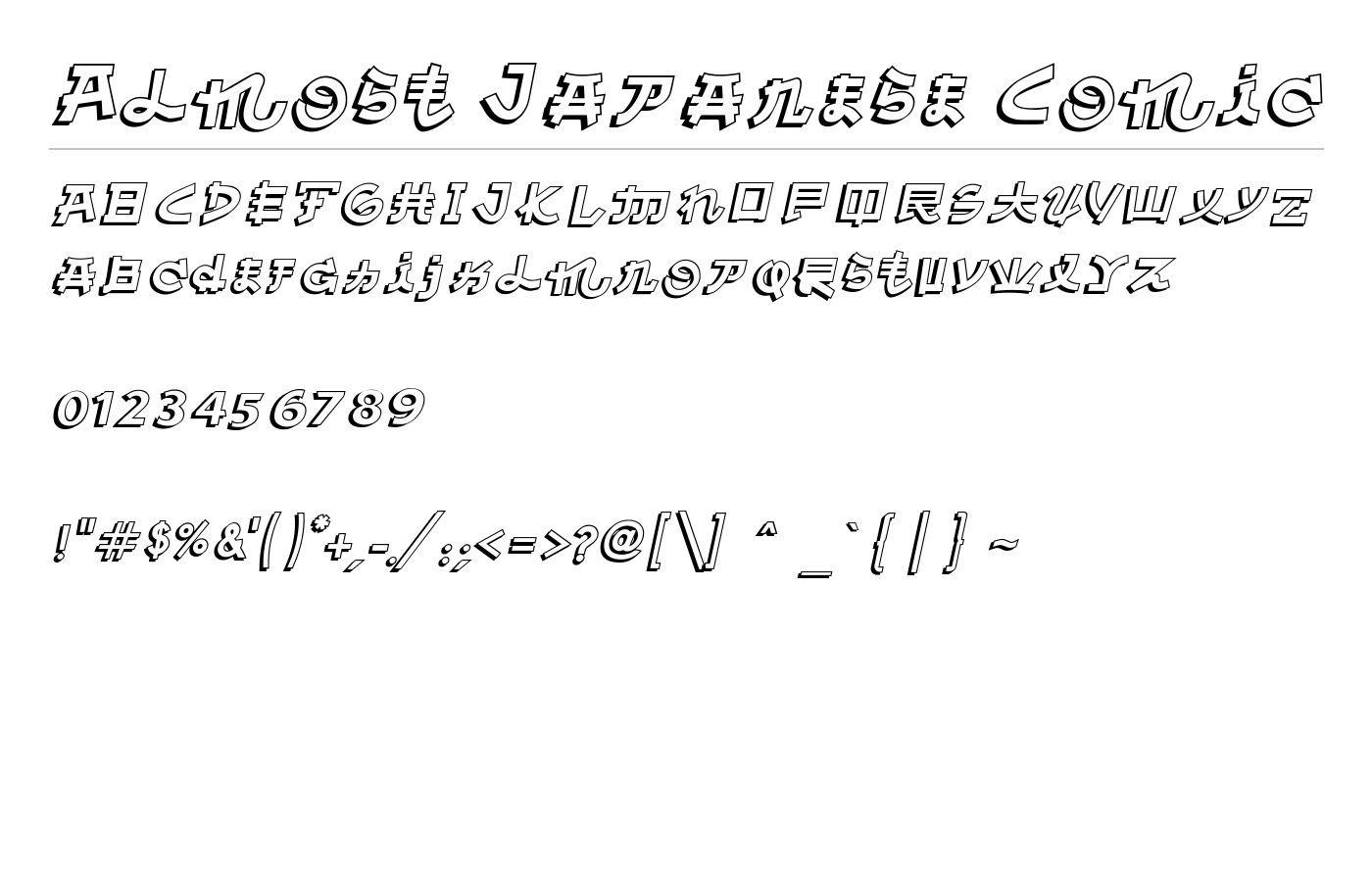 Almost Japanese Comic Font preview