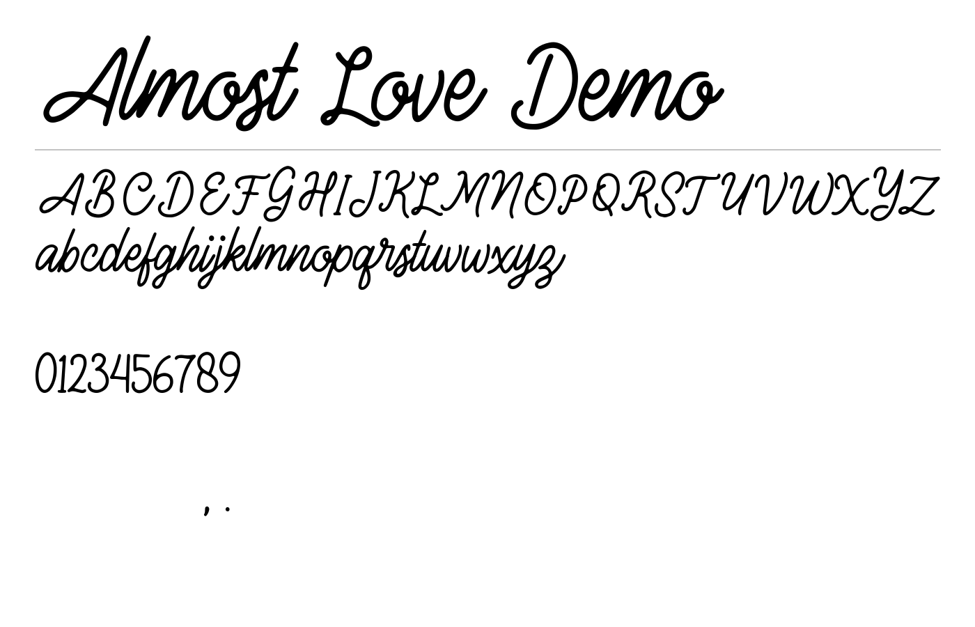 Almost Love Demo Font preview