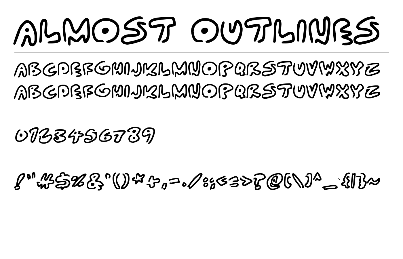 Almost Outlines Font preview