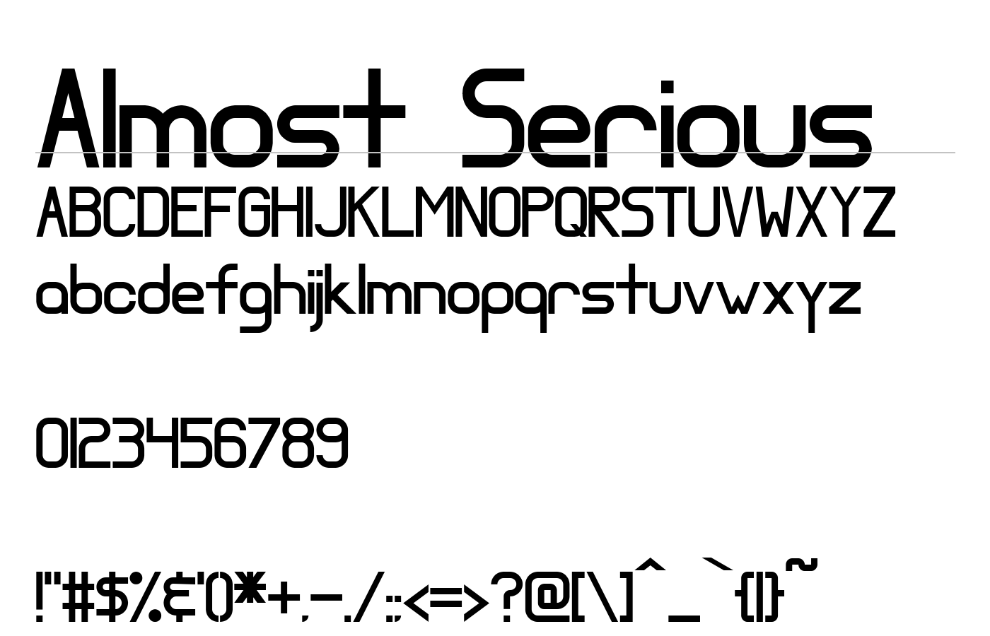 Almost Serious Font preview