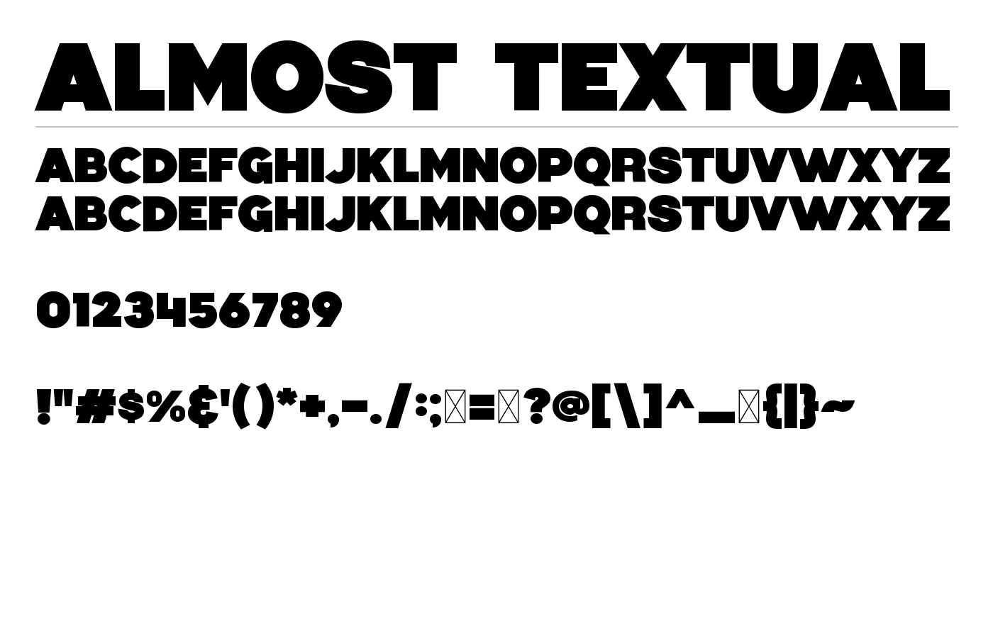 Almost Textual Font preview