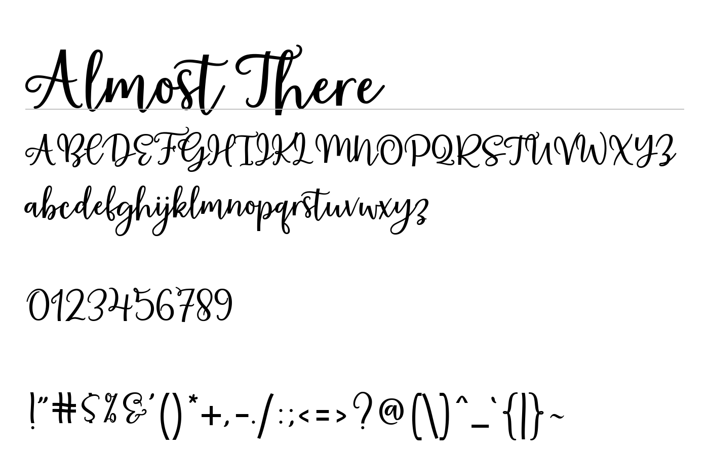 Almost There Font preview