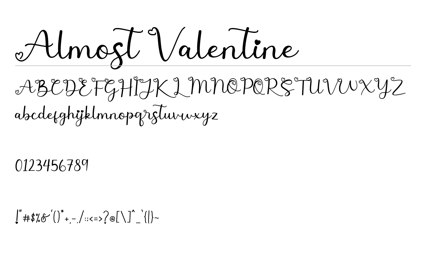 Almost Valentine Font preview