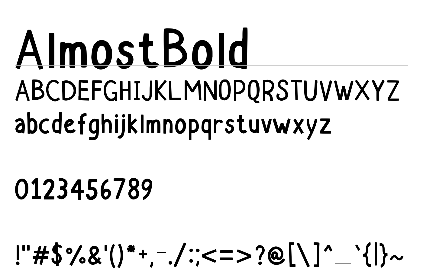 AlmostBold Font preview
