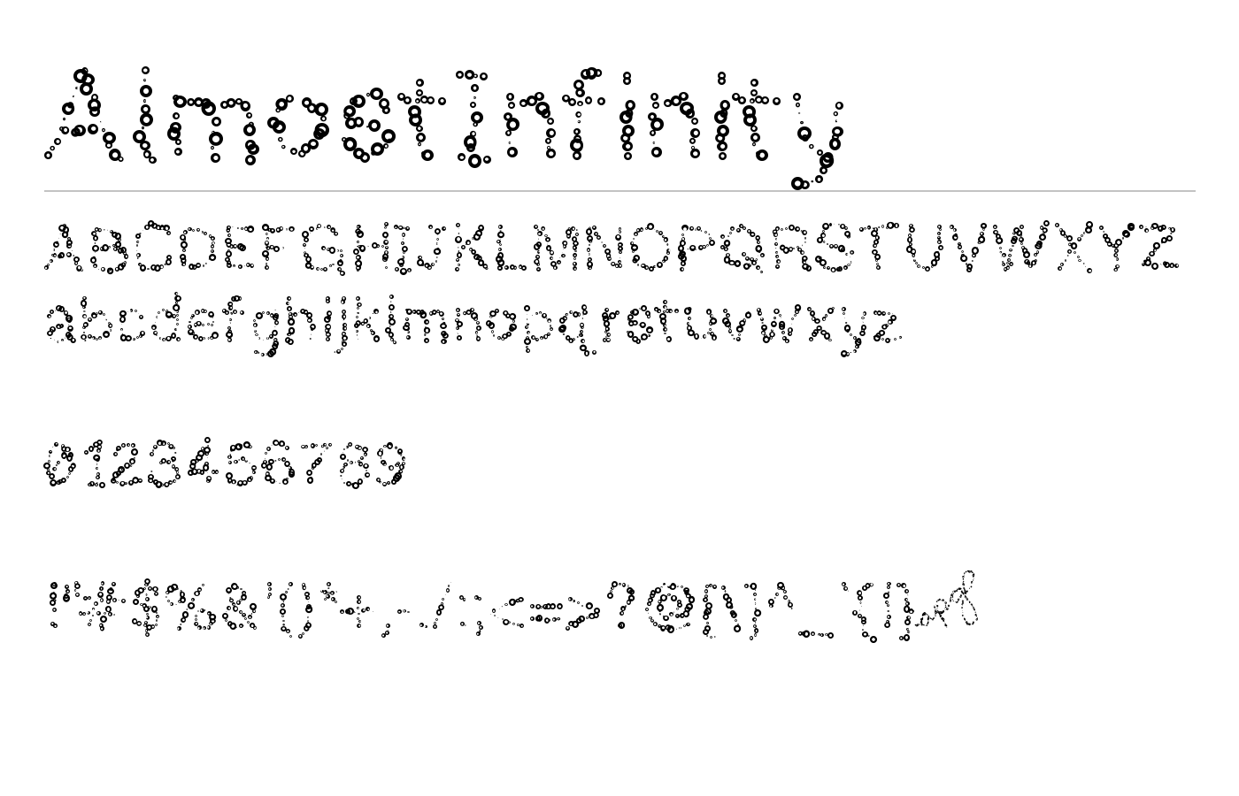 AlmostInfinity Font preview