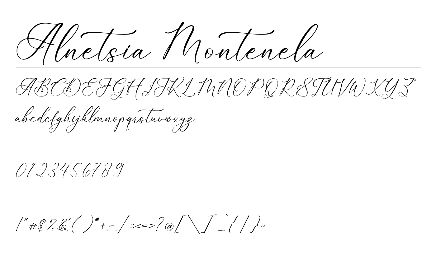 Alnetsia Montenela Font preview