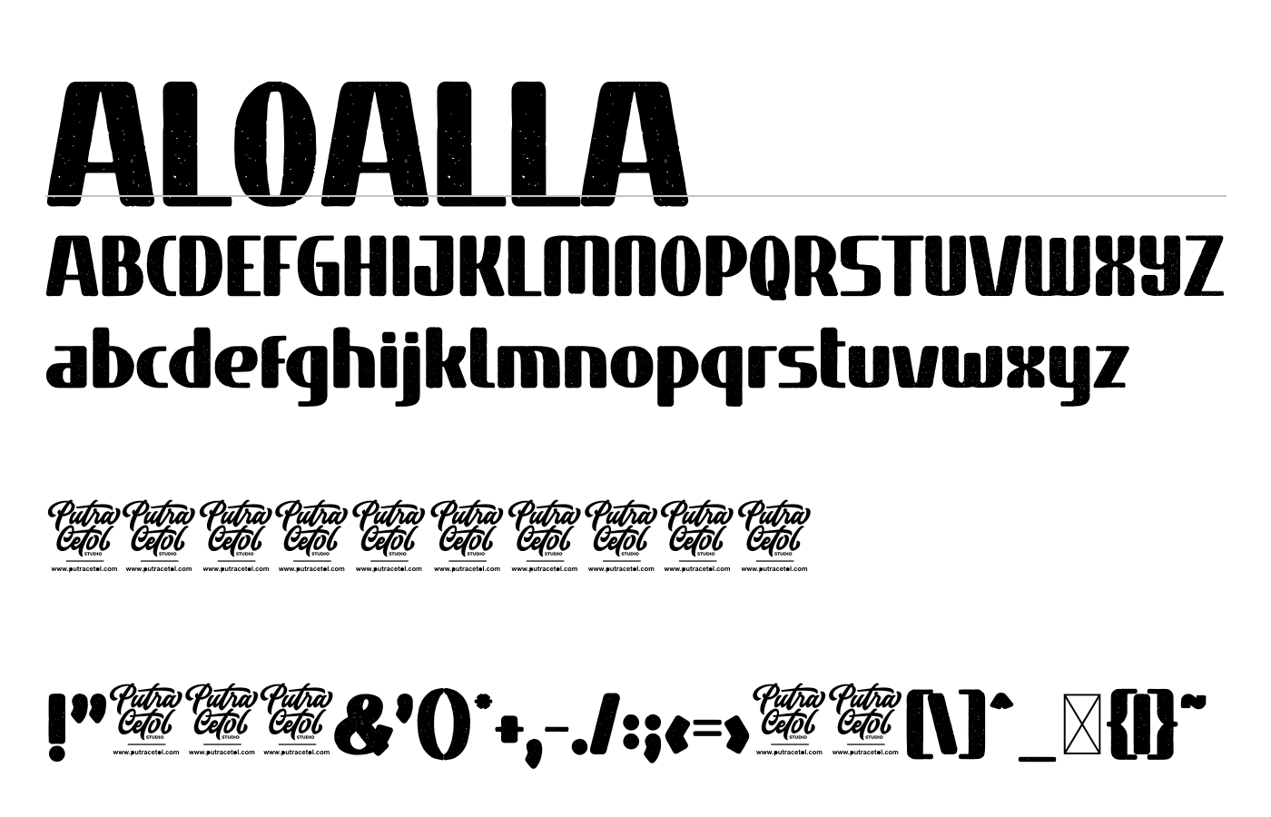 ALOALLA Font preview