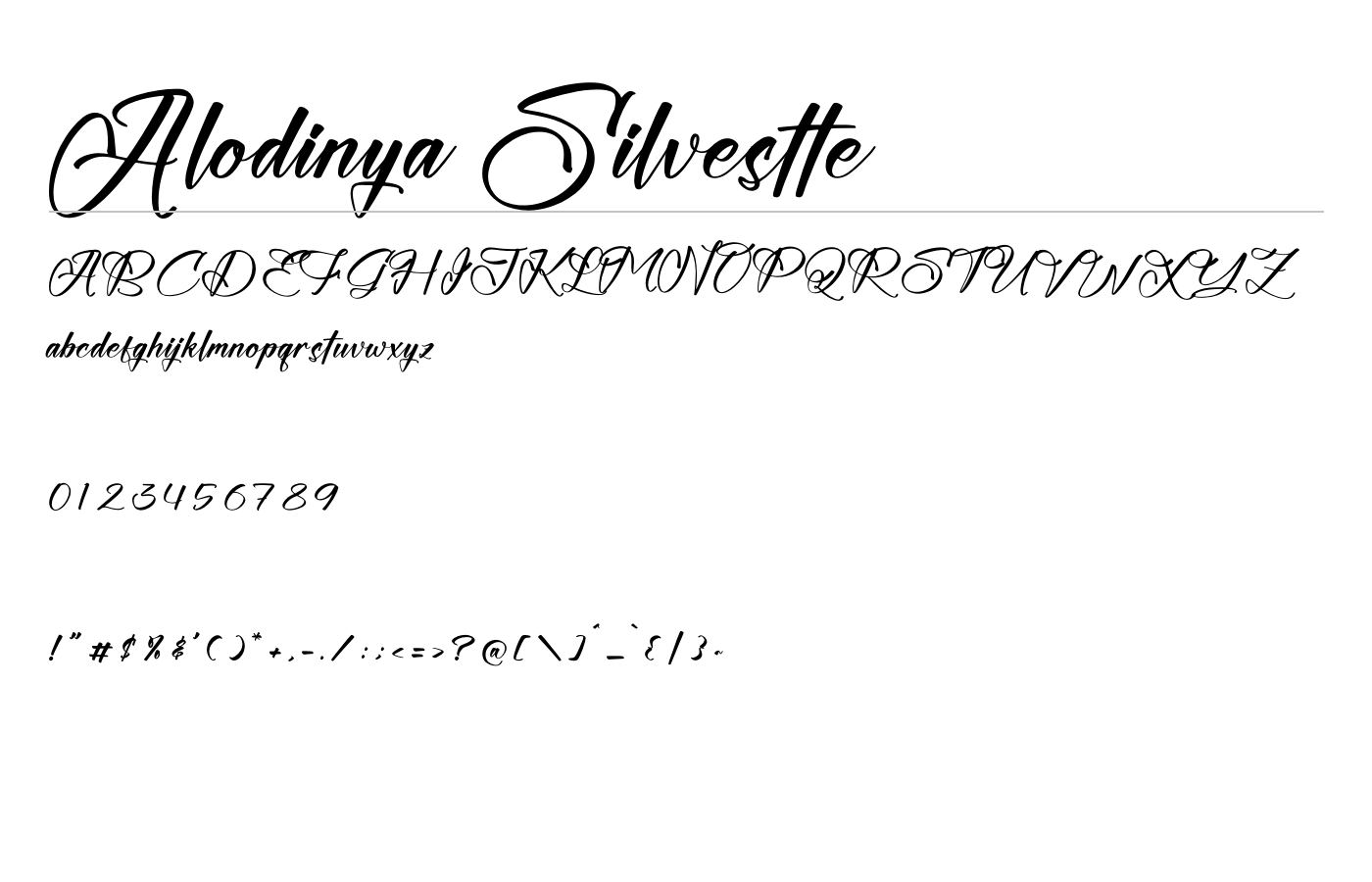 Alodinya Silvestte Font preview
