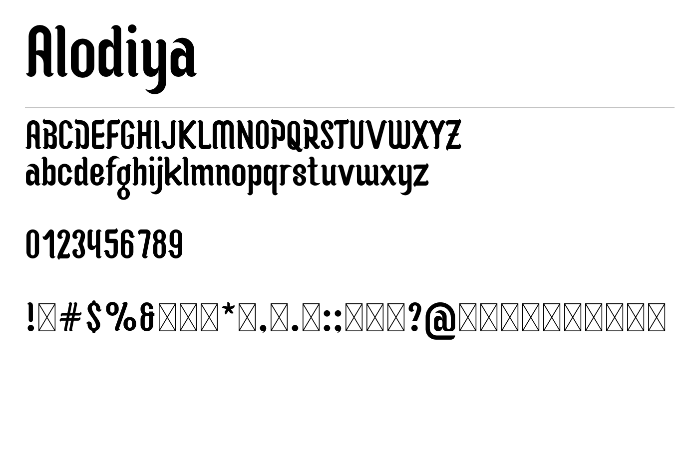 Alodiya Font preview