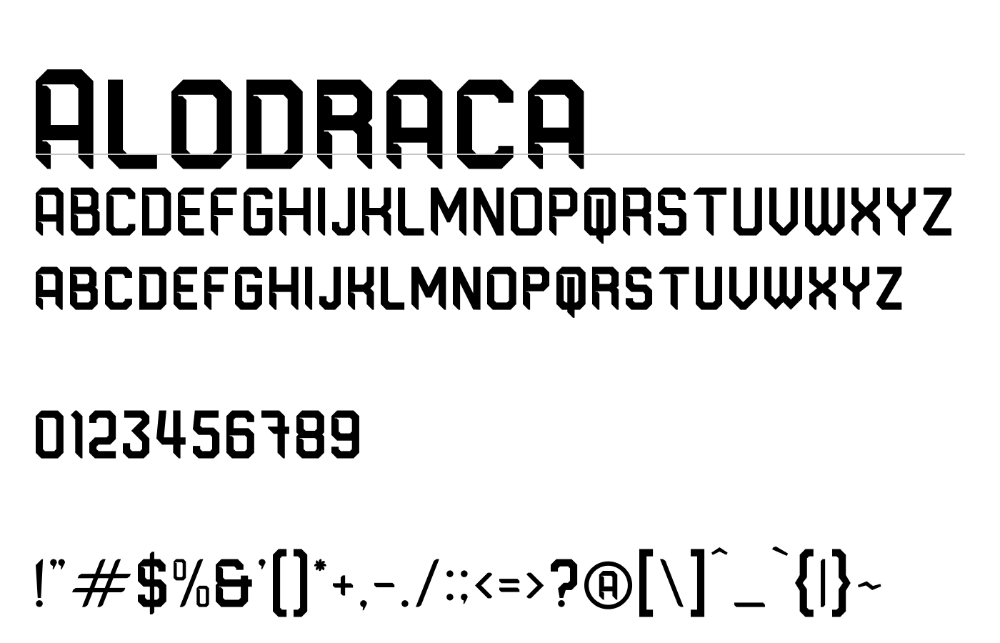 Alodraca Font preview