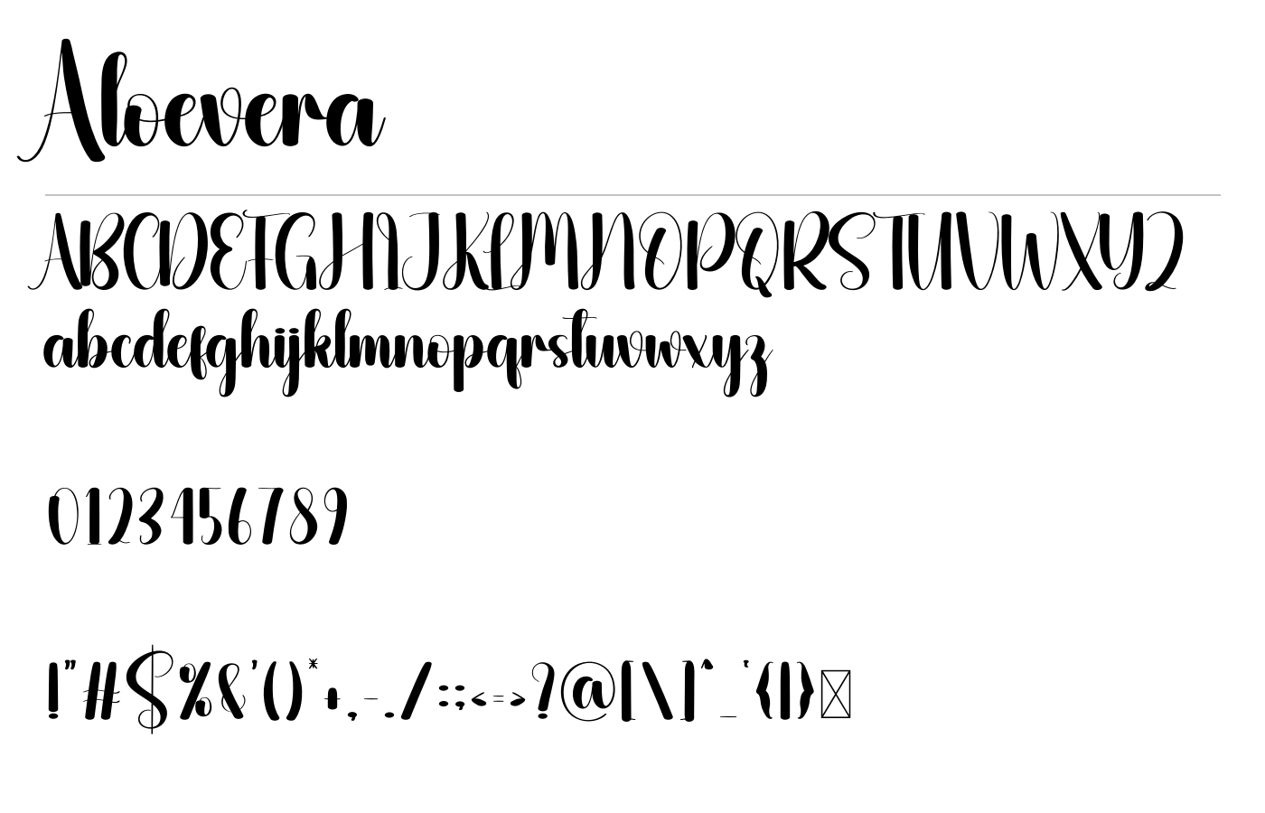 Aloevera Font preview