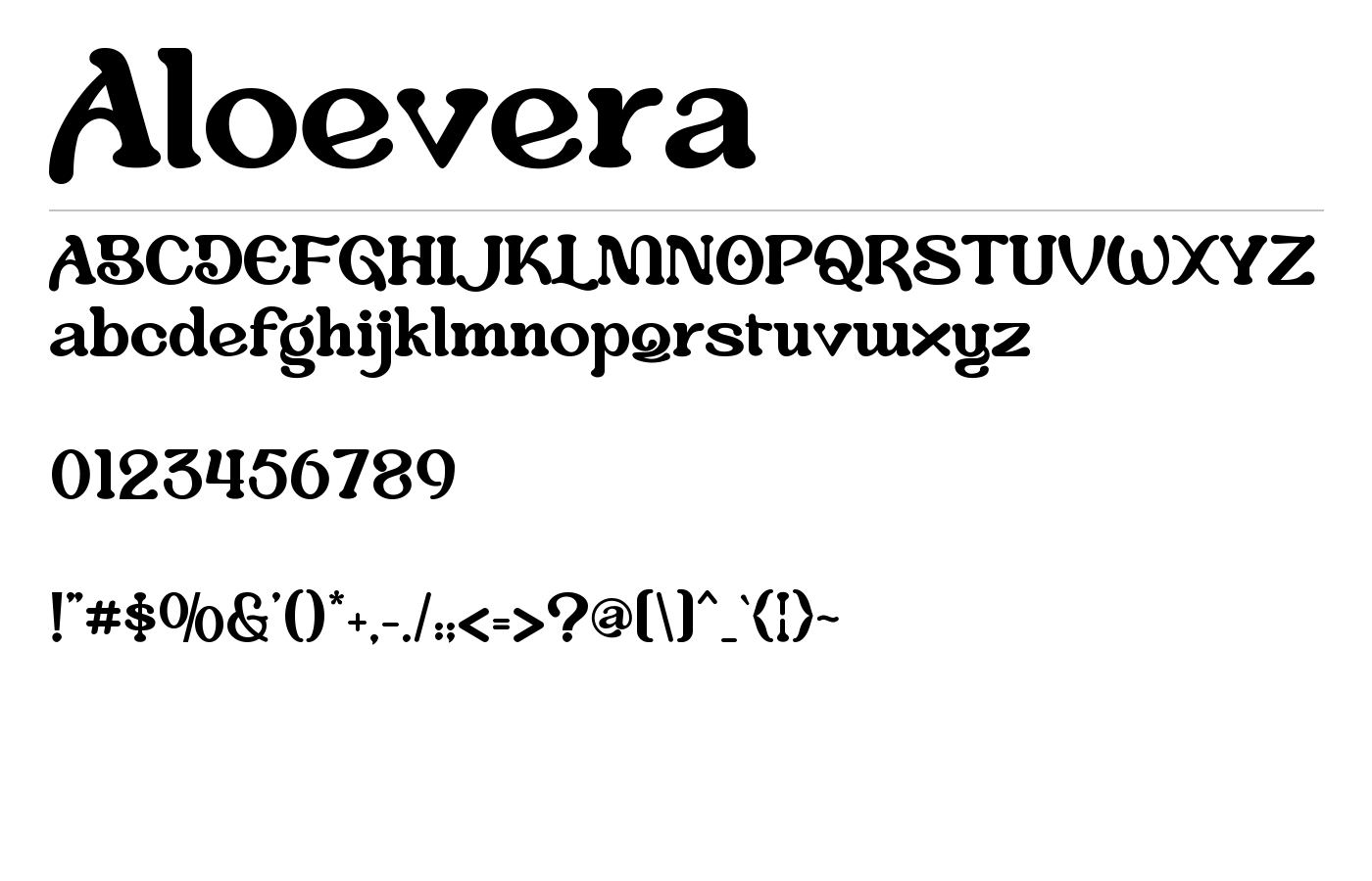 Aloevera Font preview