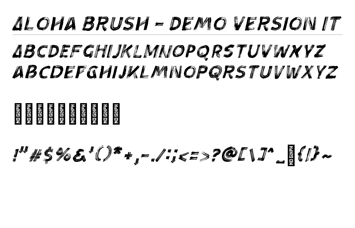 Aloha Brush - Demo Version Font preview
