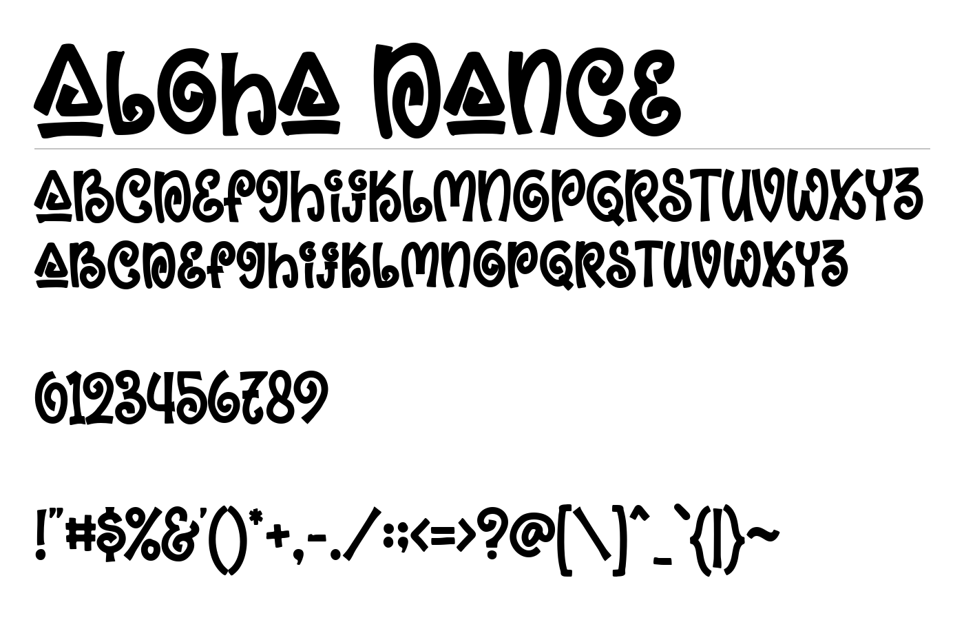 Aloha Dance Font preview