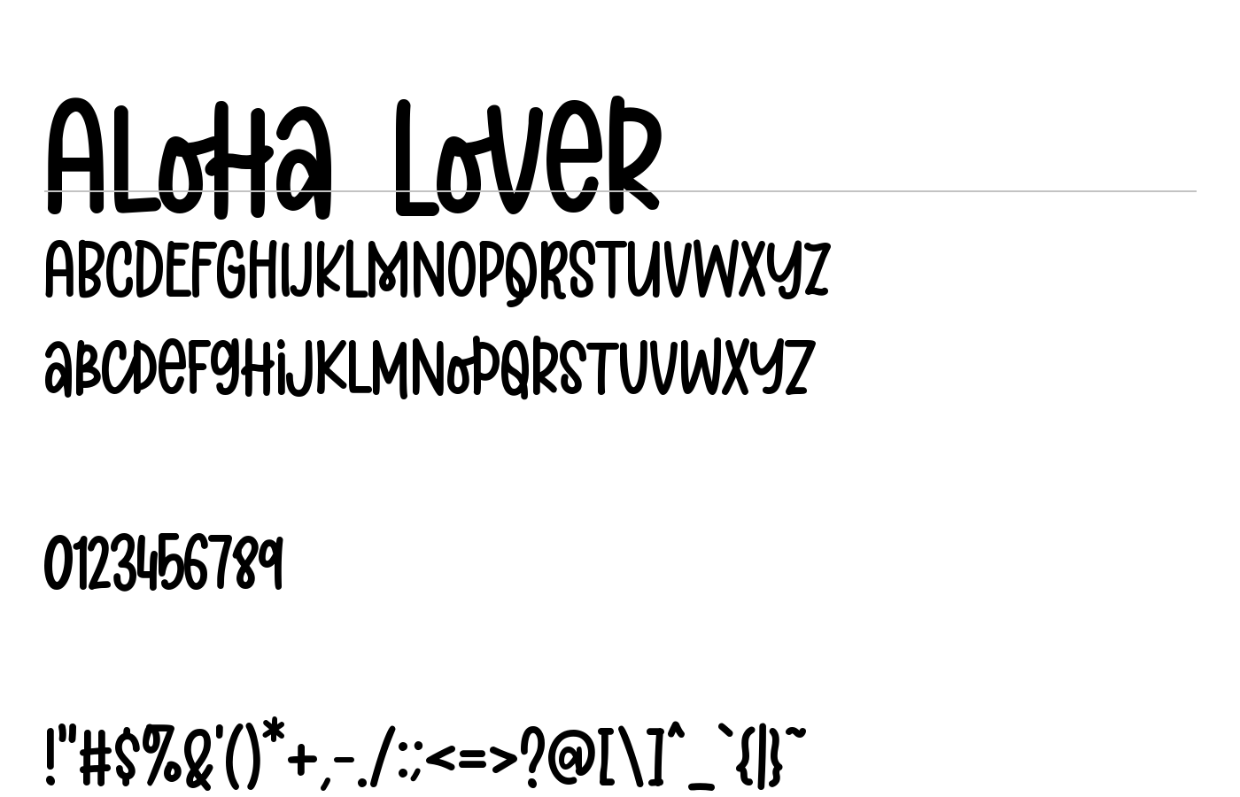 Aloha Lover Font preview
