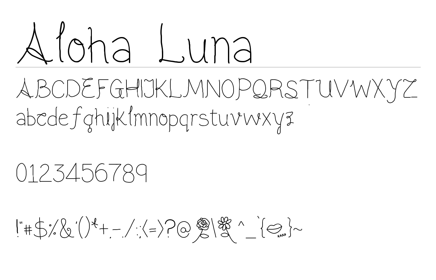 Aloha Luna Font preview
