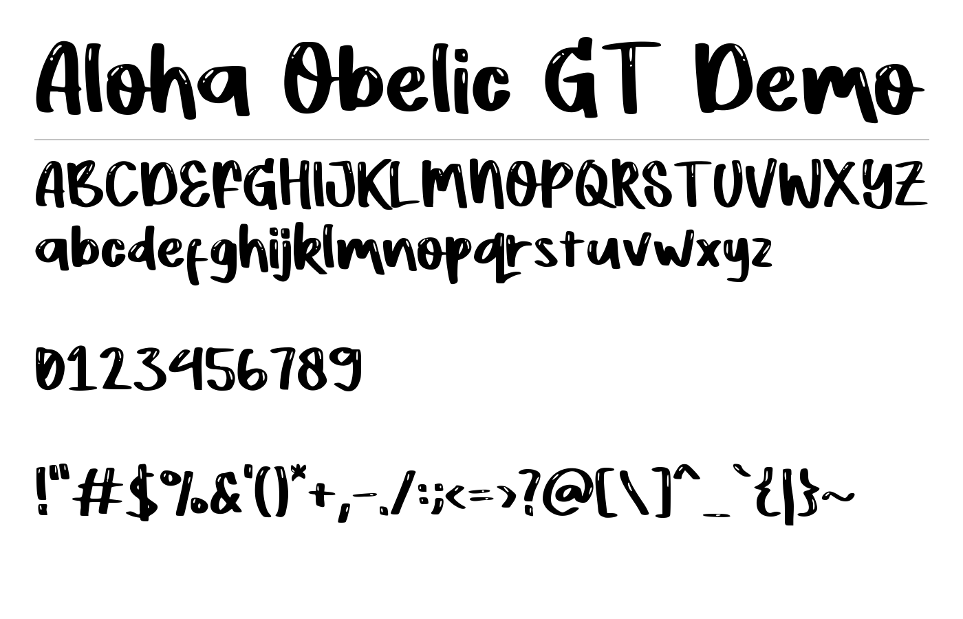 Aloha Obelic GT Font preview