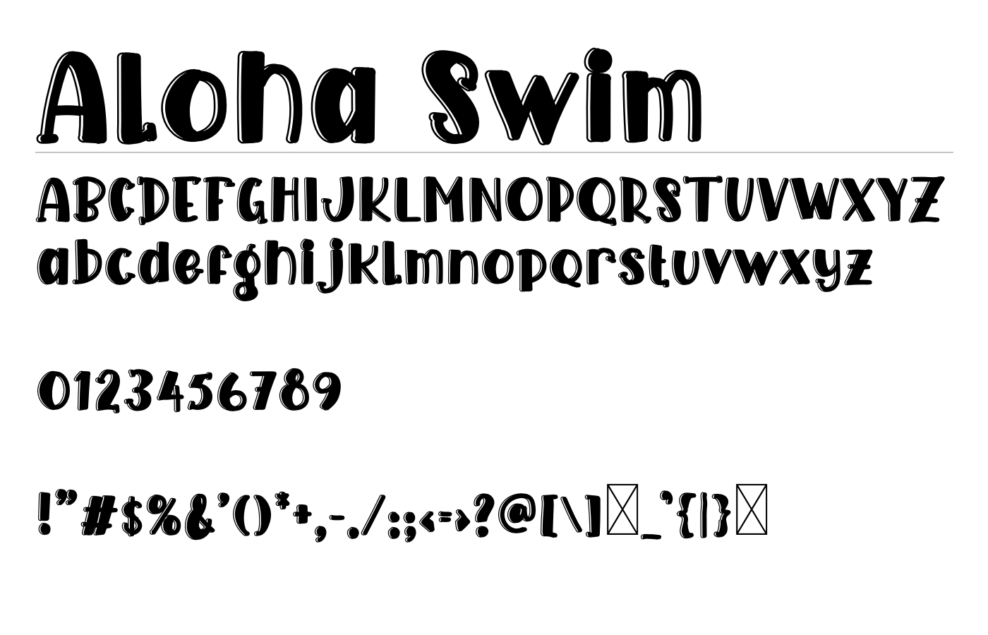 Aloha Swim Font preview