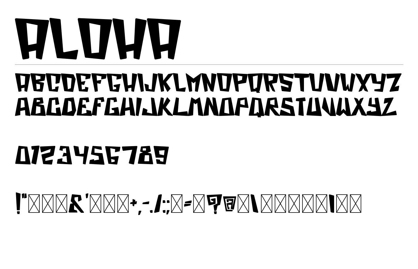 Aloha Font preview