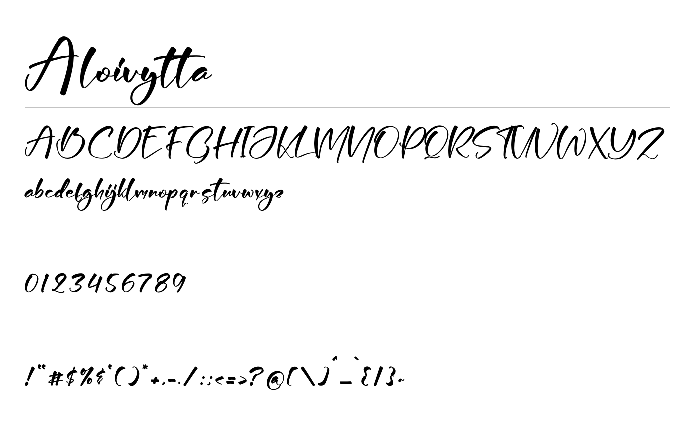 Aloivytta Font preview