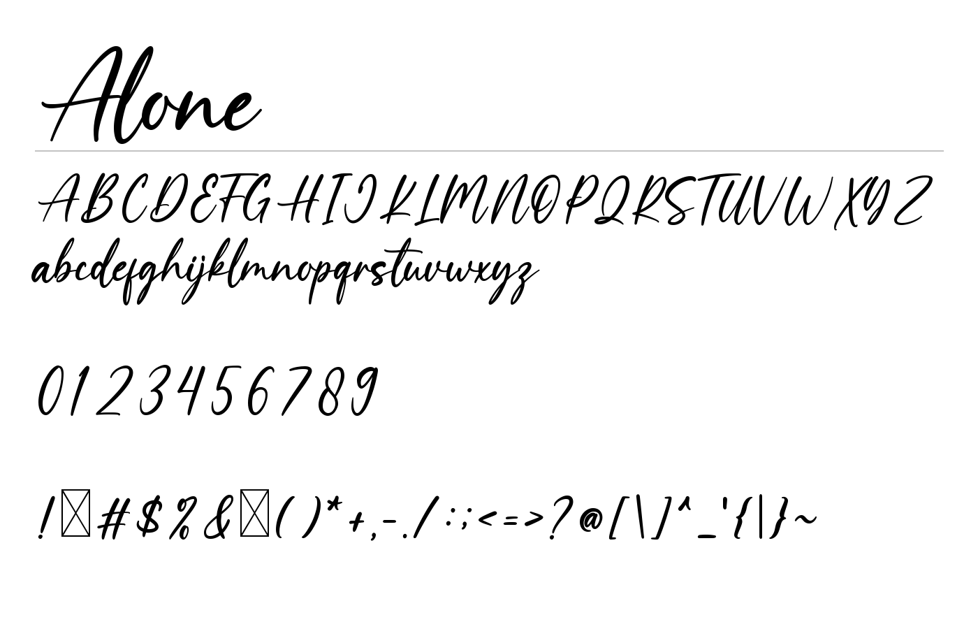 Alone Font preview