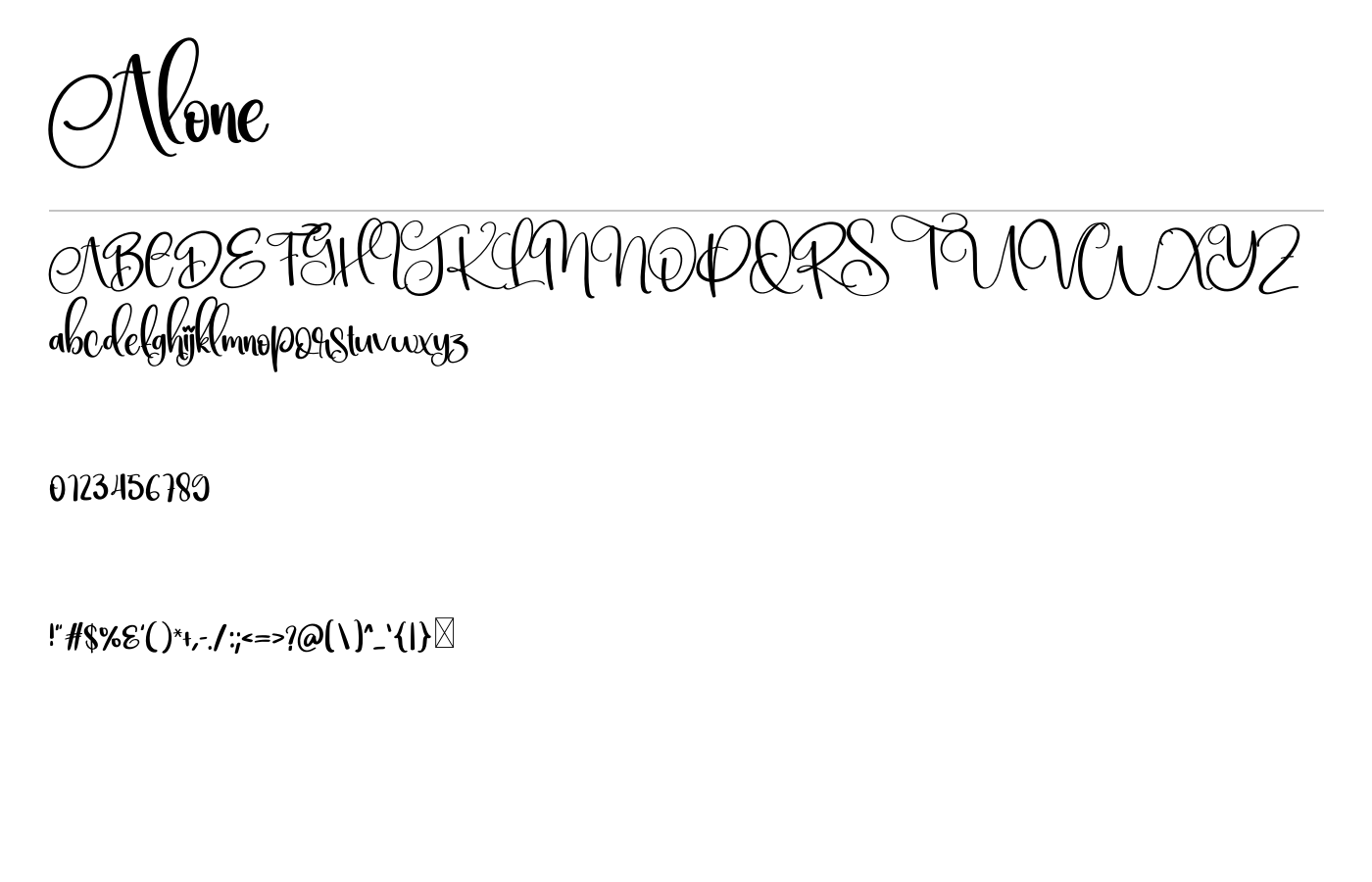 Alone Font preview